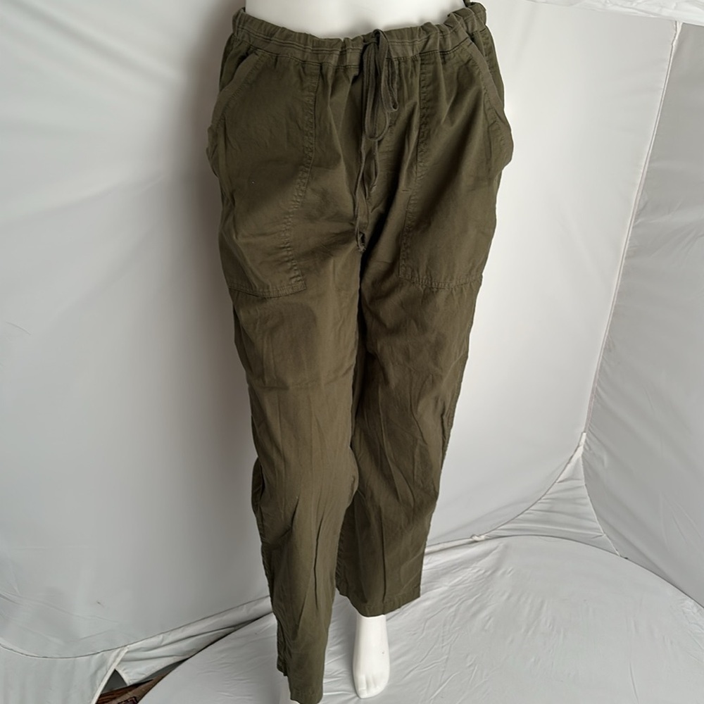 Anthropologie x Velvet Misty Holly green pull-on drawstring lightweight pants - Picture 2 of 15